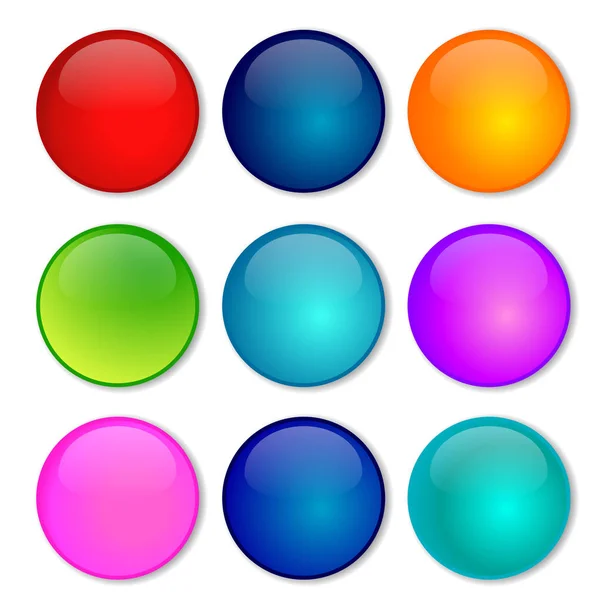 Vector illustration of coloured glossy and shiny network sphere icon. — Stock Vector