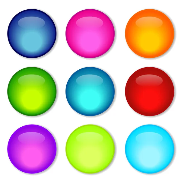 Vector illustration of coloured glossy and shiny network sphere icon. — Stock Vector