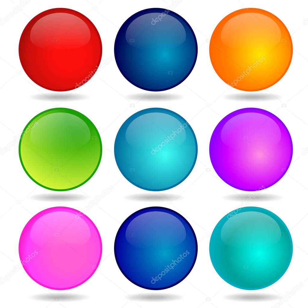 Vector illustration of coloured glossy and shiny network sphere icon.