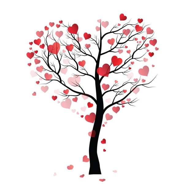 Liefde boom op witte achtergrond, illustratie Vector — Stockvector