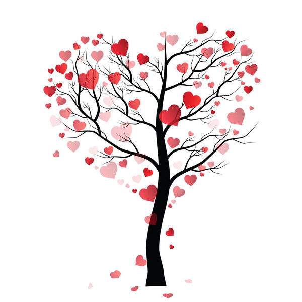 Love tree on white background, illustration Vector