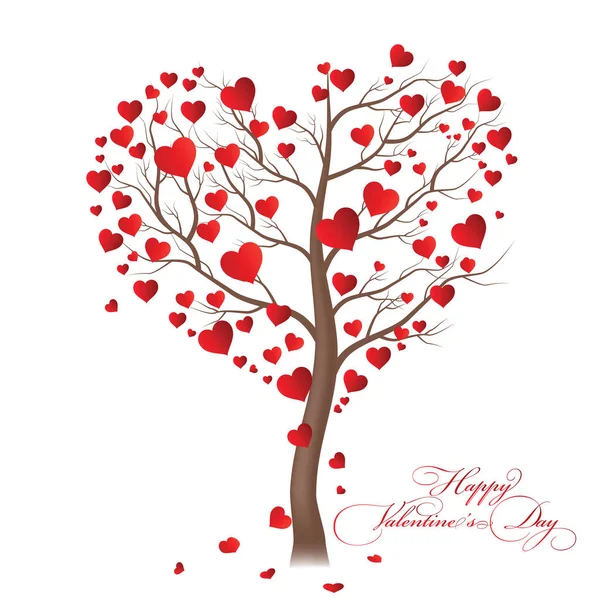 Liefde boom op witte achtergrond, illustratie Vector — Stockvector