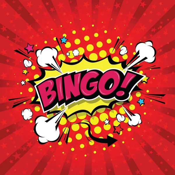 Bingo Bulle Discours Comique Bande Dessinée Art Illustration Fichier Vectoriel — Image vectorielle