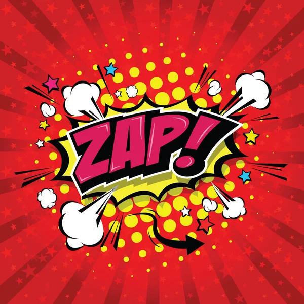 Zap Comic Speech Bubble Cartoon Art Illustration Vector File — Stock Vector