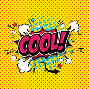 Sakin ol! Komik konuşma balonu, çizgi film. Sanat ve illüstrasyon vektör dosyası.