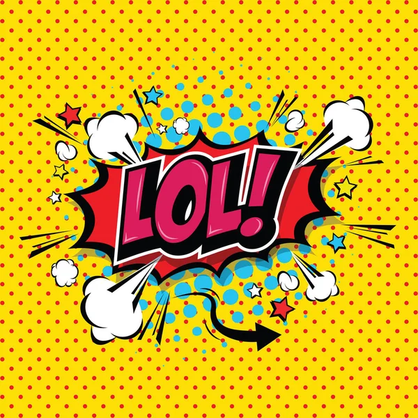 Lol Comic Speech Bubble Cartoon Inglés Arte Ilustración Vector Archivo — Vector de stock