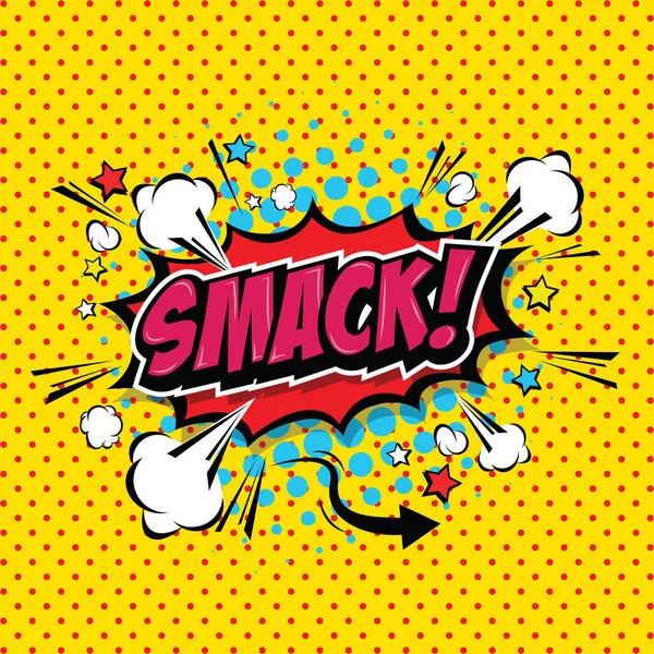 Smack Comic Speech Bubble Cartoon Art Illustration Vector File — Stock Vector