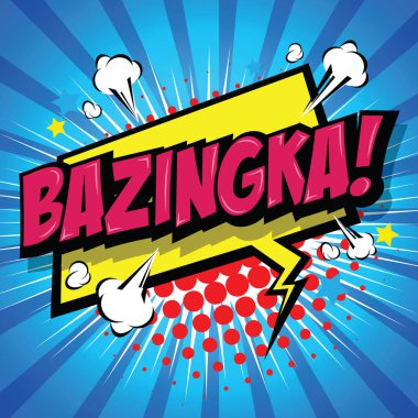 Bazinga! Komik konuşma balonu, çizgi film. Sanat ve illüstrasyon vektör dosyası.