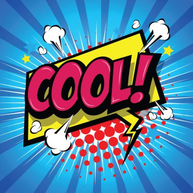 Sakin ol! Komik konuşma balonu, çizgi film. Sanat ve illüstrasyon vektör dosyası.