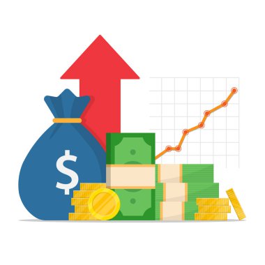  Bir paket yeşil dolar ve bir yığın altın para, bir çanta dolusu para.