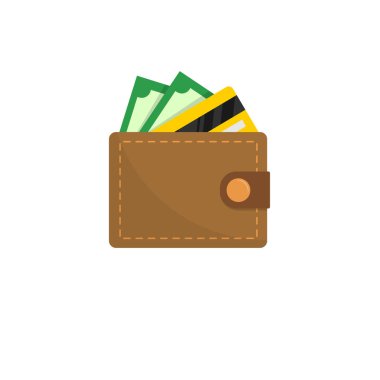 İçinde kredi kartı olan yeşil dolarlarla dolu cüzdan.