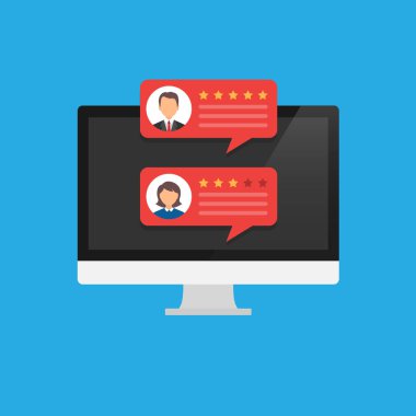 Müşteri değerlendirmeleri. izleyici ekranında derecelendirme. 