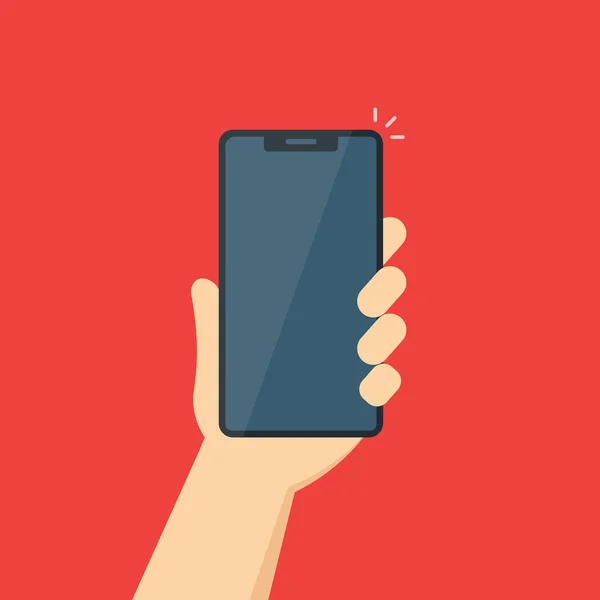 Vektor illustration av en telefon i en mans hand. — Stock vektor