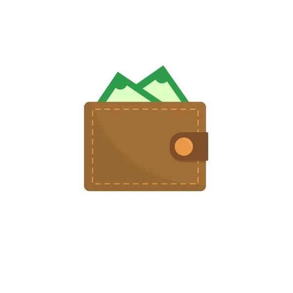Πορτοφόλι γεμάτο πράσινο δολάρια — Διανυσματικό Αρχείο