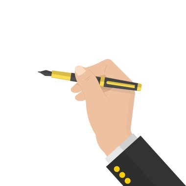 İnsan eliyle siyah tükenmez kalem. 