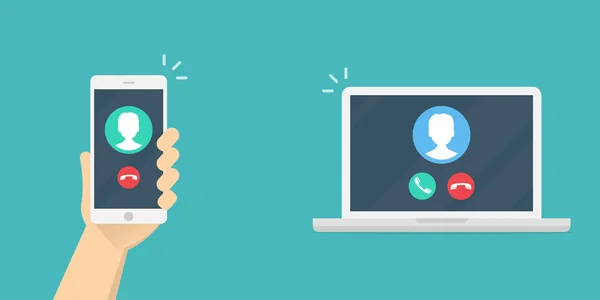 Ip telefon. Elele tutuşan akıllı telefon ekranda.