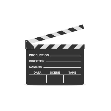 Movie clapper isolated on white background. Open clapperboard. Vector illustration EPS 10 clipart