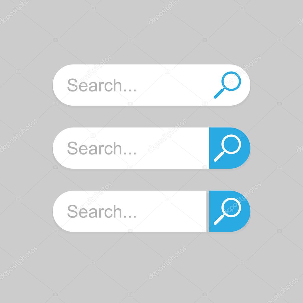 vector search icon set. Search bar for user interface