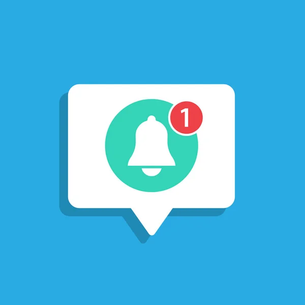 Ikon Vektor Bel Pemberitahuan Pada Gelembung Ucapan Messages Untuk Inbox - Stok Vektor
