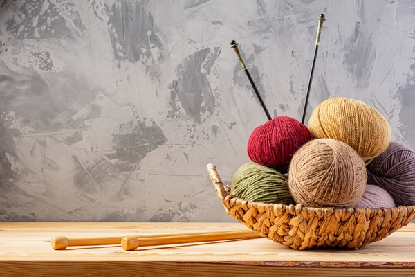 Skeins of yarn for knitting from natural wool — Stock Photo, Image