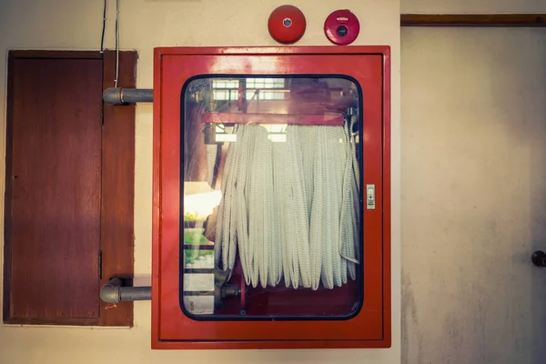 Emergency fire equipment station for firefighter and caution lab — Stock Photo, Image