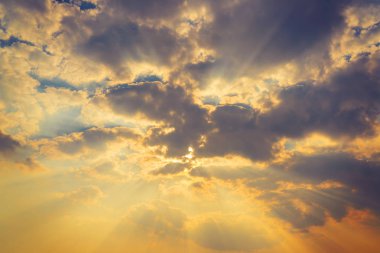 Sunbeam ray hafif bulut gökyüzü alacakaranlık rengi