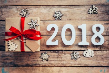 Ahşap numaraları numarası 2018, yeni yıl 2018 için şekillendirme