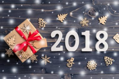 Ahşap numaraları numarası 2018, r yeni yıl 2018 için şekillendirme