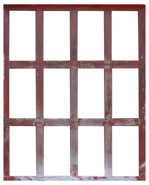Дерев'яна віконна рамка ізольована на білому фоні — стокове фото
