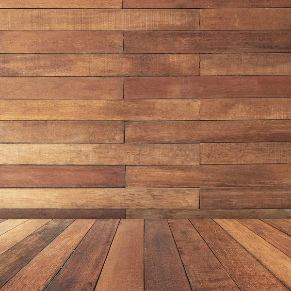 Dřevěné hnědé perspektivy textury a pozadí s prostorem, zk — Stock fotografie