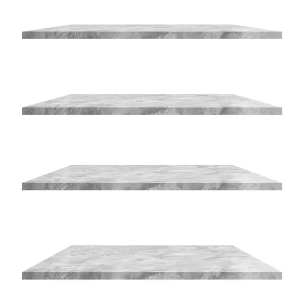 Concrete Shelves Table Isolated White Background Display Montage Product — Stock Photo, Image