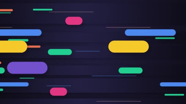 Animated Colorful Lines Moving Blue Background Loop — Stock Video