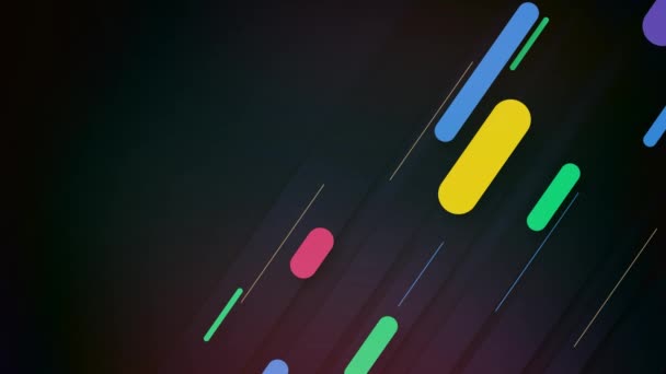 Linhas Coloridas Animadas Que Movem Diagonalmente Sobre Fundo Azul Loop — Vídeo de Stock