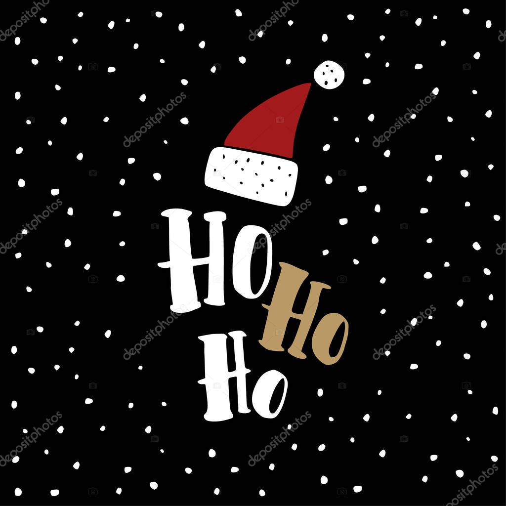 Funny Christmas karty okolicznoÅ›ciowe zaproszenia RÄ™cznie rysowane Santa Claus czerwony kapelusz ze Ho ho