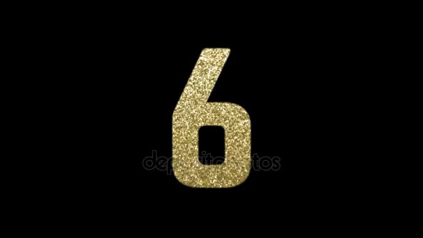 10 druhý nový rok countdown s zlatými třpytkami čísel a exploze. Šťastný nový rok 2017 pozadí. Slavnostní Hd animace. — Stock video