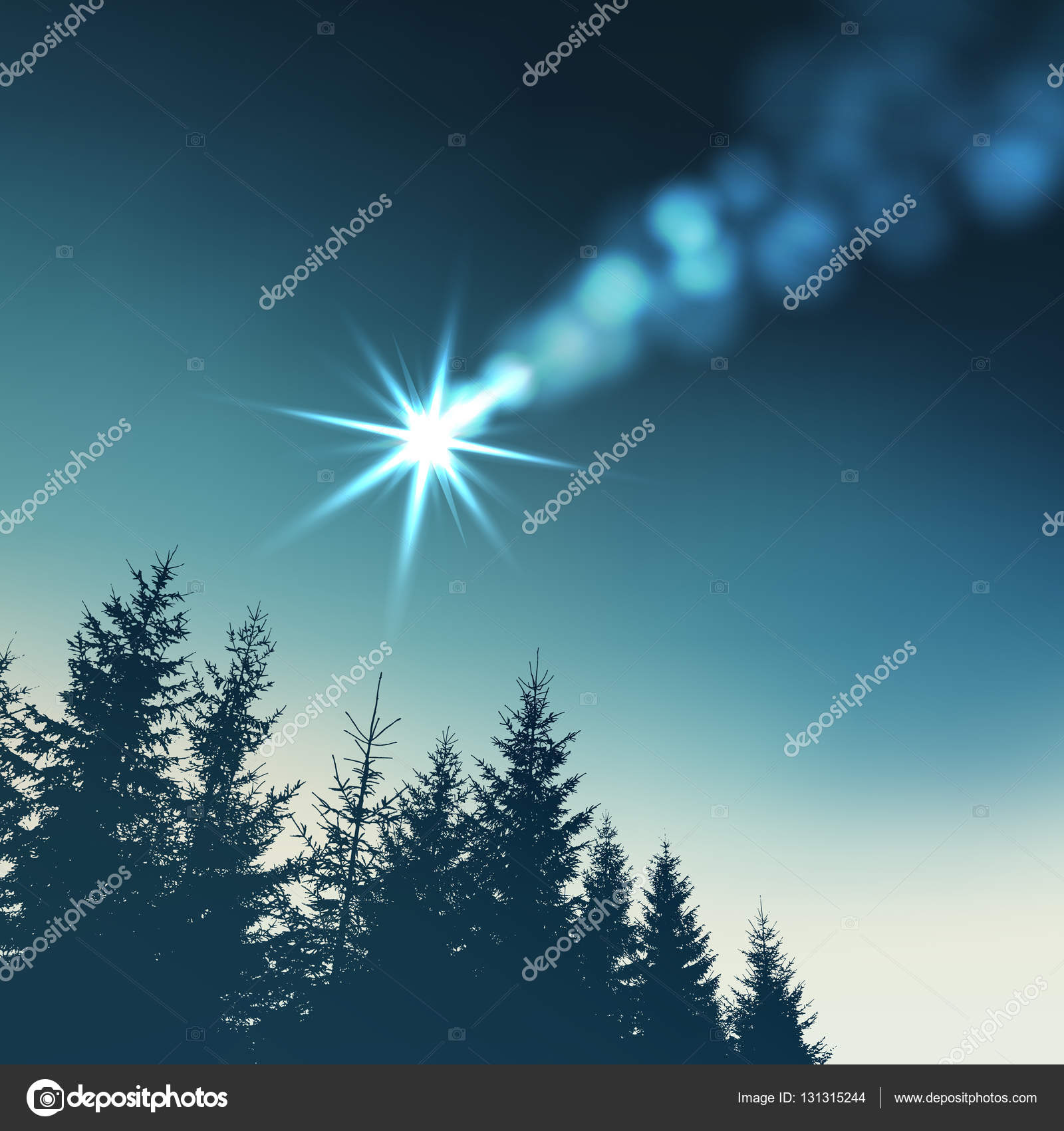 Carte De Voeux De Noël Invitation étoile Filante Comète