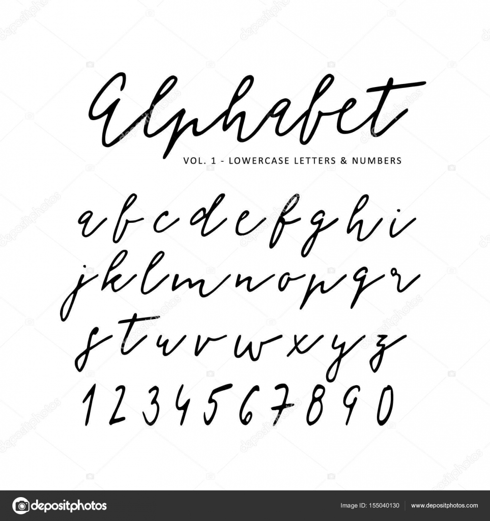 Alfabeto Vectorial Dibujado A Mano Fuente De Script Signature Letras