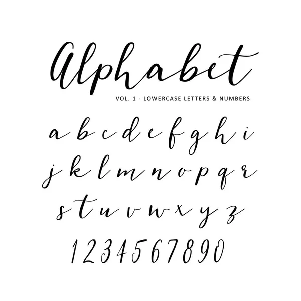 Handgezeichnetes Vektoralphabet. Schriftart. isolierte Buchstaben, die mit Filzstift oder Tinte geschrieben wurden. Schriftzug. — Stockvektor