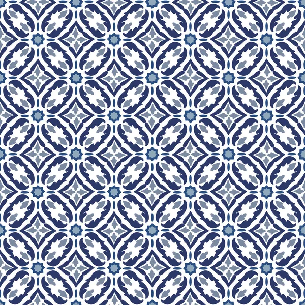 Handgezeichnete Sterne formten marokkanische nahtlose Muster für Ramadan Kareem Grußkarten, islamische Hintergründe, Stoff, Web-Banner. Portugiesisches Azulejos Fliesendesign. Dekorative Vektorillustrationen — Stockvektor