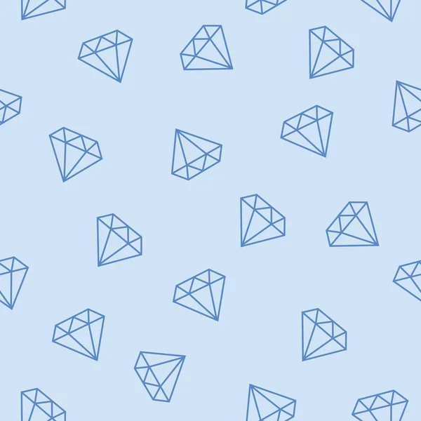 Seamless diamonds pattern. Simple blue diamonds on light blue background — Stock Vector