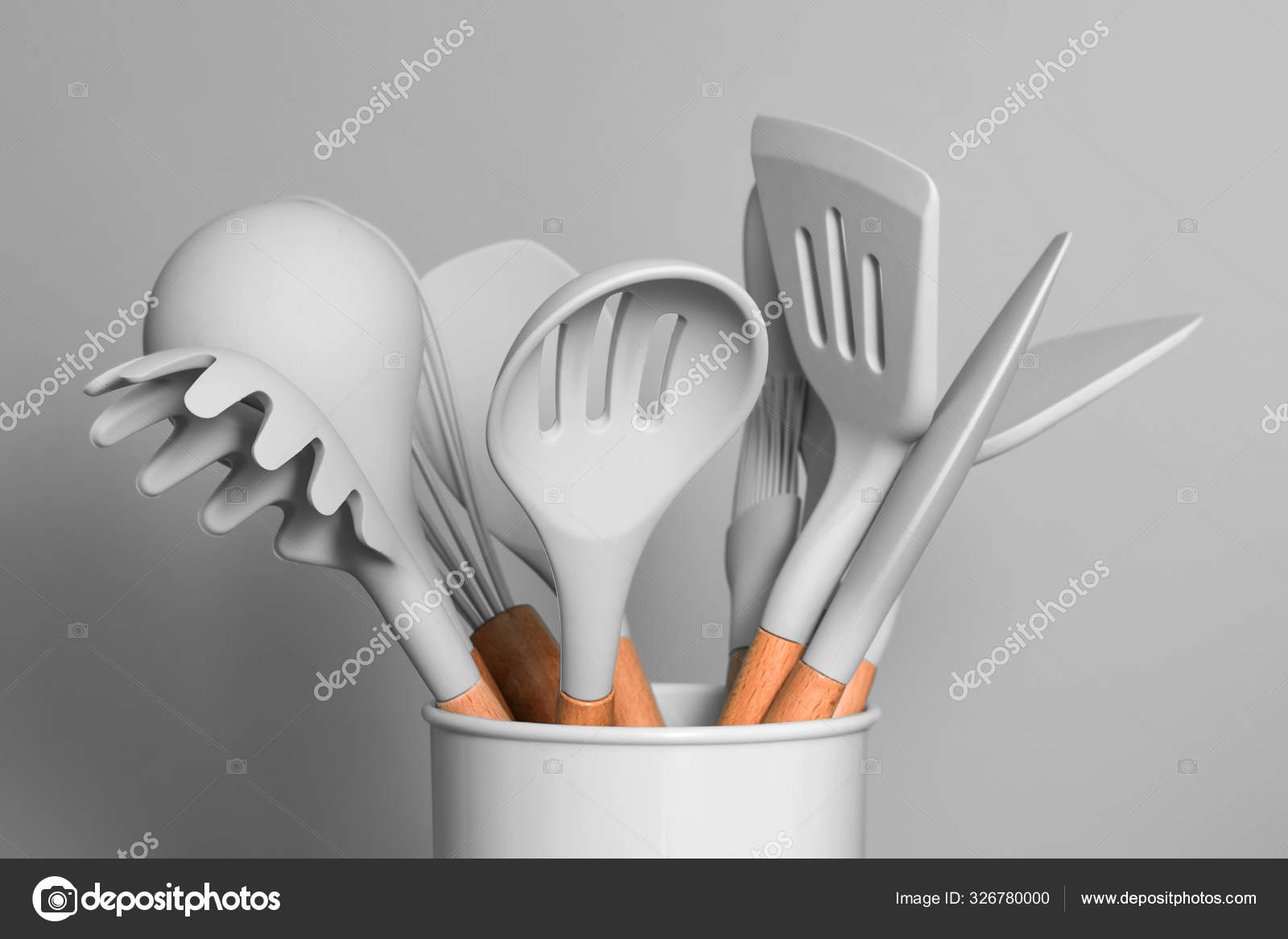 Kitchen Utensils Background With Copyspace Home Kitchen Decor Concept Kitchen Tools Rubber Accessories In Container Restaurant Cooking Culinary Kitchen Theme Silicone Spatulas And Brushes Stock Photo Image By Magryt Artur 326780000