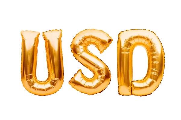 金元标志气球 金色的Usd货币符号由充气箔气球制成 投资和银行概念 — 图库照片