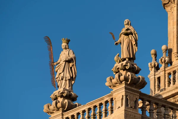 Catedral Santiago Compostela Galicia España Estatuas Santa Susana San Juan — Foto de Stock