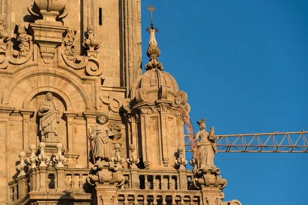Catedral Santiago Compostela Galicia España Estatua Santa Bárbara Santiago Menor — Foto de Stock
