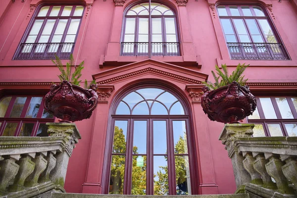 Ogród Botaniczny Porto Główne Wejście Różowa Fasada Casa Andresen Porto — Zdjęcie stockowe