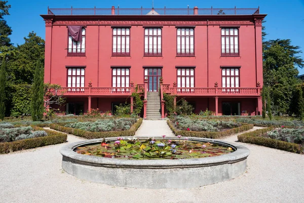Ботанический Сад Порто Главный Вход Розовый Фасад Casa Andresen Порту — стоковое фото