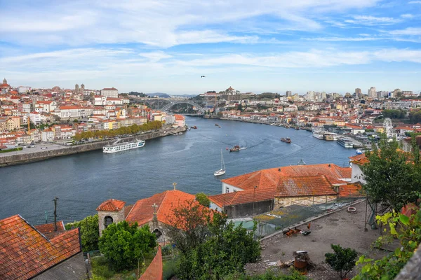 Porto Portugal Cidade Velha Vista Aérea Ribeira Com Casas Coloridas — Fotografia de Stock