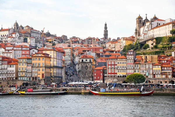 Porto Dzielnica Ribeira Portugalia Widok Stare Miasto Ribeira Kolorowymi Domami — Zdjęcie stockowe