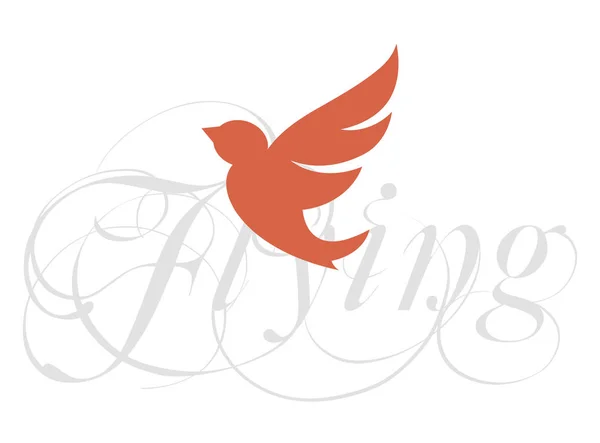 Bird flying silhouette — Stock Vector