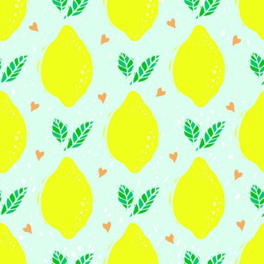 Limonsuz vektör deseni. Pürüzsüz desen, arka planda limon.